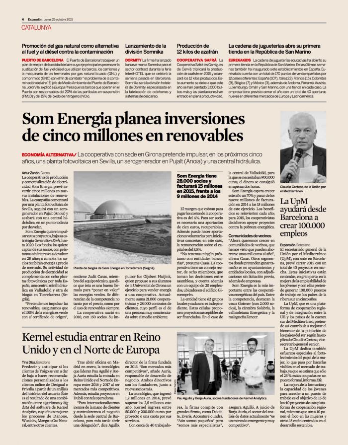 Catalan Kernel Analytics Company And Its Business Project Big Data In The Newspaper Expansion Editbcn Integral Communication